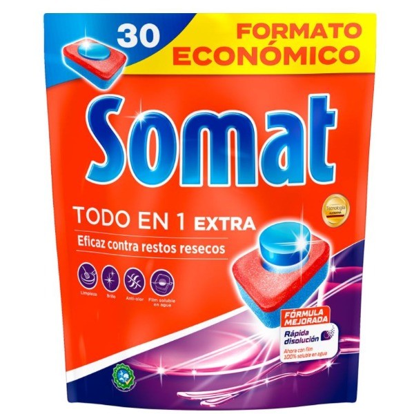 Somat lavavajillas Todo En 1 30 dosis FORMATO AHORRO