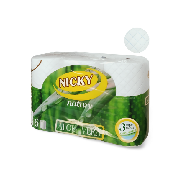 Nicky papel higiénico Aloe Vera 6 rollos